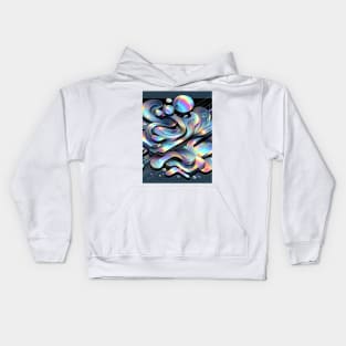 Holographic Harmony Abstract Illustration Kids Hoodie